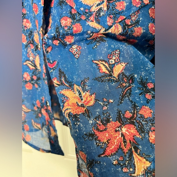 Isabel Etoile Marant Floral Print Snap Button Up Blouse Top Sz Fr 34 - Picture 10 of 13